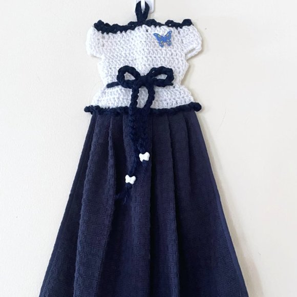 Crochet DressTea Towel, Crochet Dish or Hand Hanging Towel - Picture 2 of 9